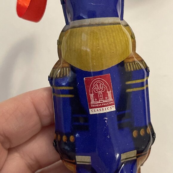 Vintage Thomas Pacconi Metal Tin Ornaments 3Bells, 1 Santa, 1 Nutcracker, Star - Picture 14 of 15